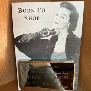 Silver "Born To Shop!" Card Case